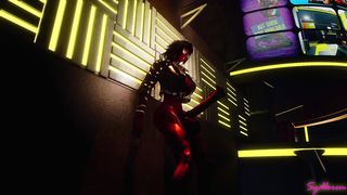 Erana welcome you to Cyberpunk with her horse cock