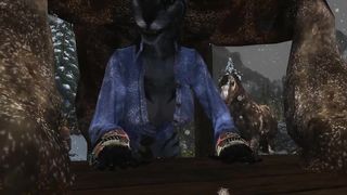 Stallion Pounds Khajiit Into Table