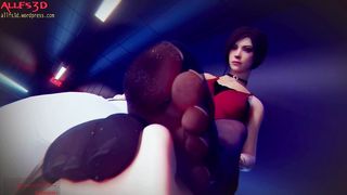 Ada Wong nylon feet sniffing handjob