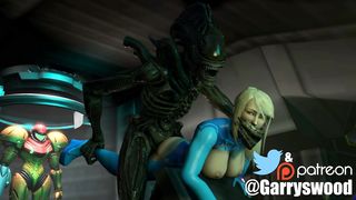 Xenomorph invades Samus’ Ship (loop)