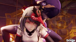 Arataki Itto and Raiden Shogun VS Kujou Sara