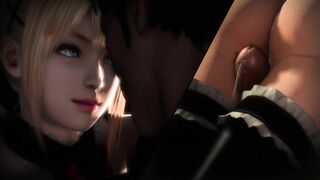 Cum between Marie Rose legs