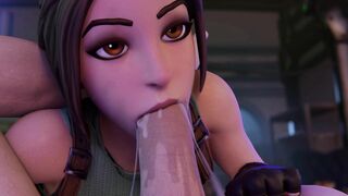 Lara Croft Deepthroat Blowjob Fortnite style New Angle