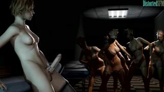 Heather Mason jerkinf off to bubble head nurses (Silent Hill)