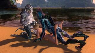 Threesome at the beach