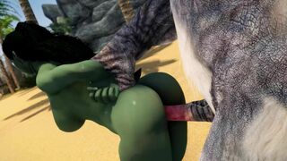 Sexy Orc Lady Loves Troll Cock