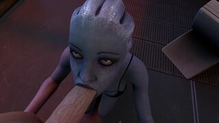 Liara sucks a cock