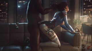 D.Va’s fan date escalates from coffee meet to casting couch. (blacked) [VGErotica]