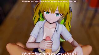 A story about a girl who gives a hand job to a nerd-friendly gal and has sex with her