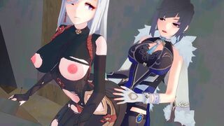 Yelan fucking Shenhe in The Chasm – Genshin Impact