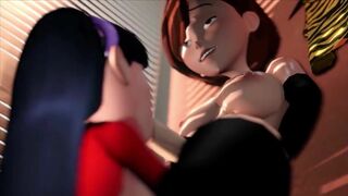 Helen and Violet Parr in the changing room (no security camera guy)