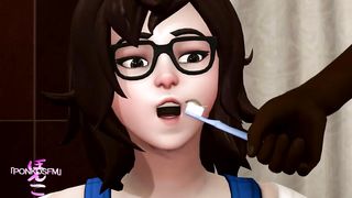 Mei gets help Brushing her Teeth from a Big Black Cock – PonkoSFM