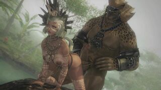 Miqo’te and Hrothgar Mating Session [XIVersK]