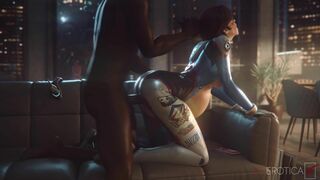 D.Va’s fan date coffee meet to casting couch 4 months later. (blacked)[VGErotica]