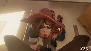 [4K] Kiriko Blowjob [Blacked][X3D]