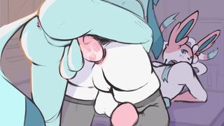 Glaceon fucking Sylveon [thefoolishfelix]