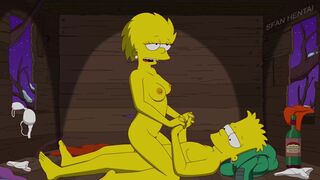 Bart and Lisa Simpson get carried away