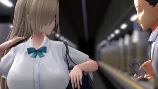 BLUE ARCHIVE – Asuna in the subway