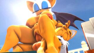 Rouge The Bat Penetrated by Tails [Burstingseas]