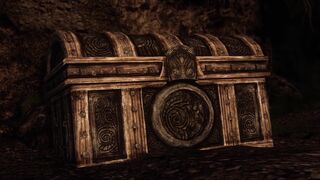 Dunmer Thief Valera attempts to loot a chest that contains a hidden Surprise by Izzyg