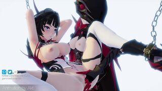 Raiden Mei getting fingered by Raven