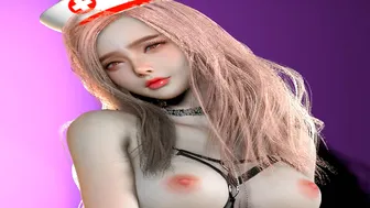 Korean sexy nurse cowgirl position