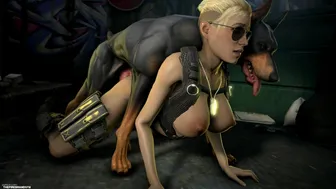 dog fucks cassie cage