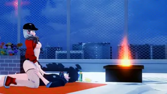 Persona 5 – Ann riding Joker on a rooftop [MrImpy]