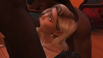 Blond takes two on ottoman