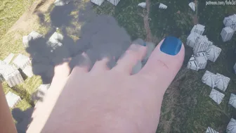 Giga Female Walking on Town