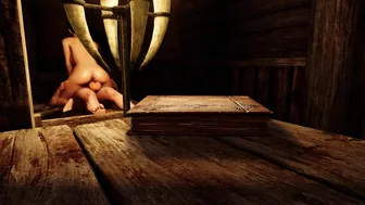 Skyrim Dovahkiin jumps on the Mjoll