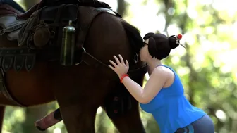 Mei Rewarding Her Horse [Bloggerman]