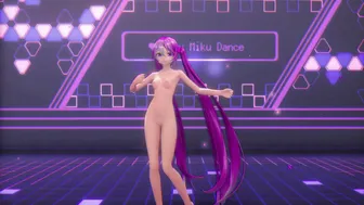 Hatsune Miku Hentai Cynical Night Plan Undress Dance Small Tits MMD 3D Purple Hair