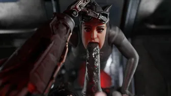 Catwoman robot blowjob