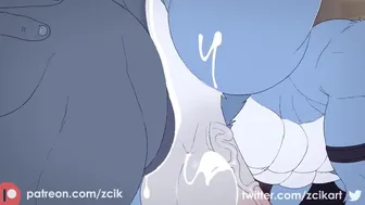 Furry Wolf Takes A Huge Load In His Ass