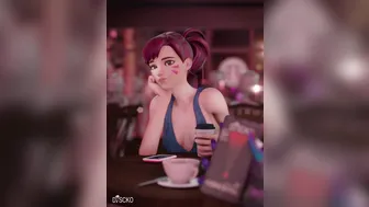 D.Va And Sombra In The Café