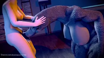 Sangheili gets face fucked by a futa