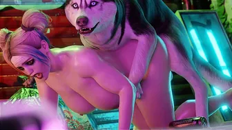 [bonkge] Harley quinn dominated by husky.