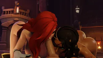 Samira & Miss Fortune Double Blowjob (Nude) (Sandwichmoth)