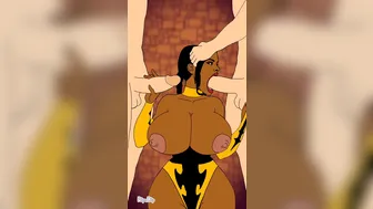 Busty Tanya sucks dicks(White)