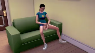 Futanari is alone at home !