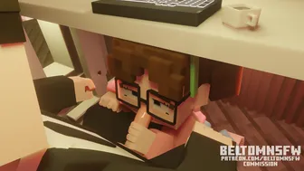 Blowjob under the table Minecraft Animation (BeltomNSFW)