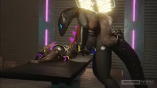 Synth ravages tiny protogen girl’s pussy twice [dreamertooth]