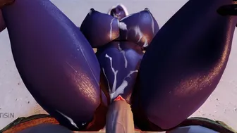 Two Futanari Drow Share a Luscious Curvy Dark Elf Part 2