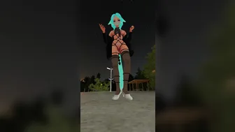 Sexy wolfgirl exposing herself in a public open space at night~ (vertical)