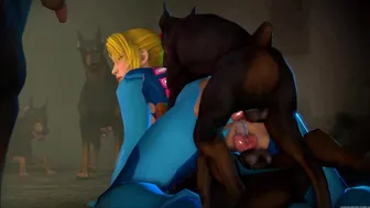 Samus x Dogs Double Penetration [Rekin3D]