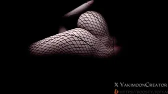 Twerking cock in mesh tights