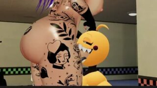 Toy chica fucking with big titty goth mommy