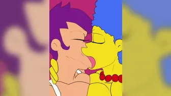 Nekomajin Marge kissing Leela video extended With Audio