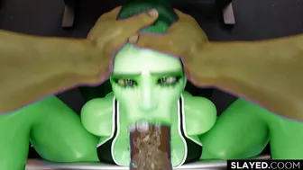 Widowmaker (Green Skin) Rough Deepthroat Fuck At The Gym (goofy ahh scenes removed)